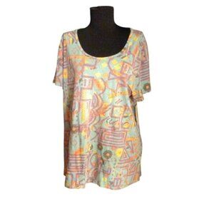 LuLaRoe XL Classic T Short Sleeve Graphic Print Womens Shirt Hi-Low NEW